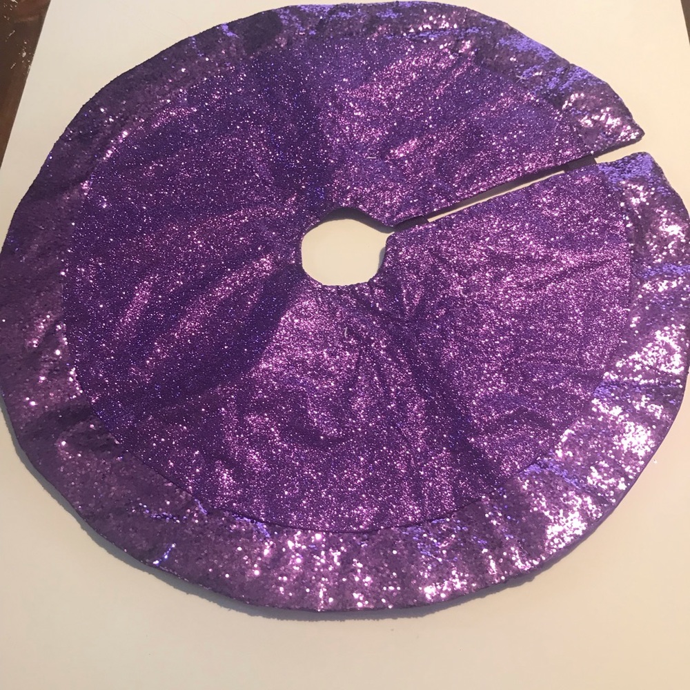 Mini tree skirt- purple  glittery